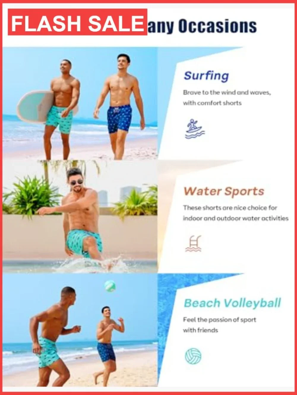 Men's Swim Trunks with Compression Liner 5 Inch Bathing Suit Beach Quick Dry
